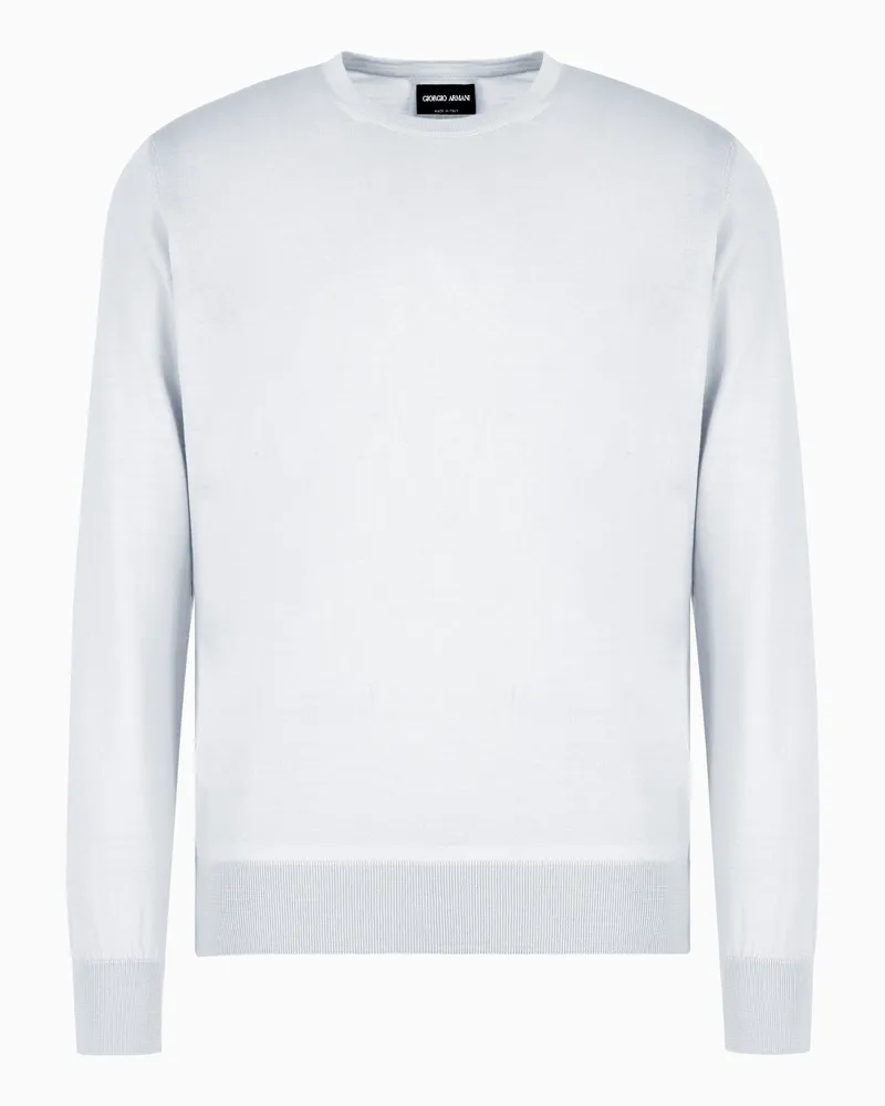 Giorgio Armani Pullover mit Rundhalsausschnitt aus Schurwolle Grau