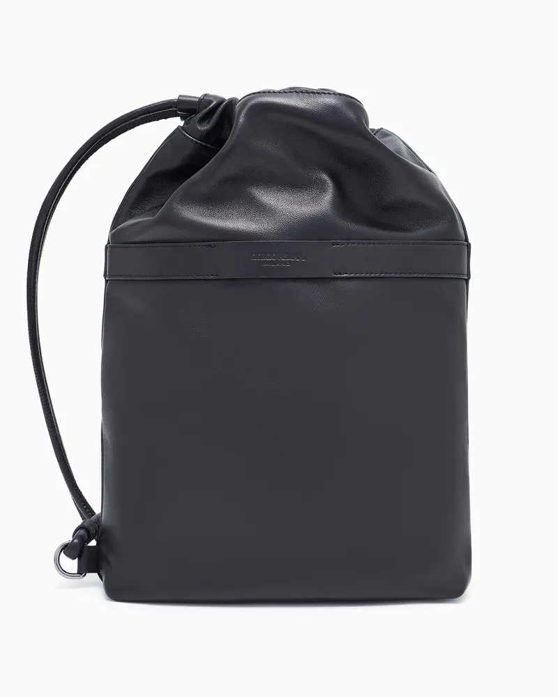 Giorgio Armani Mittelgroße Crossbody-Tasche aus Nappa Schwarz