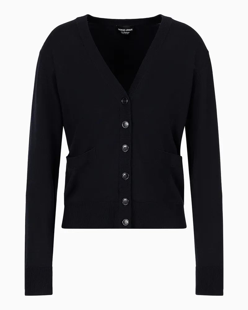 Giorgio Armani Cardigan aus reinem Kaschmir Blau