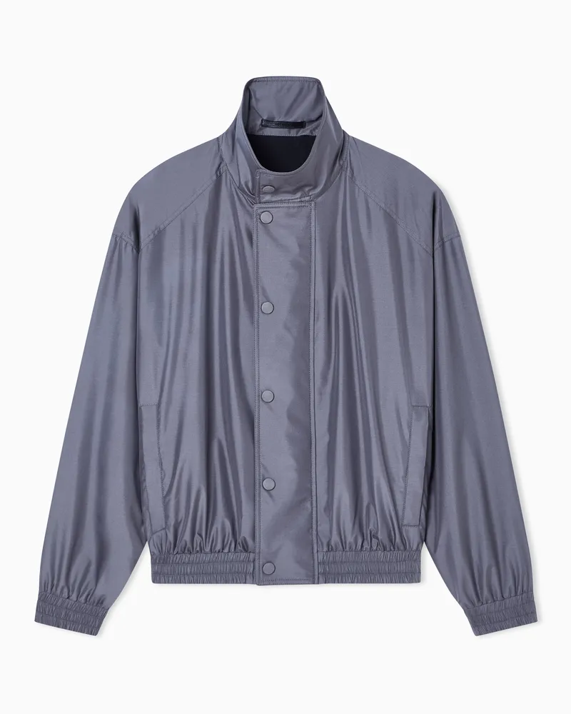 Giorgio Armani Blouson aus Funktionsgewebe aus reiner Seide Grau