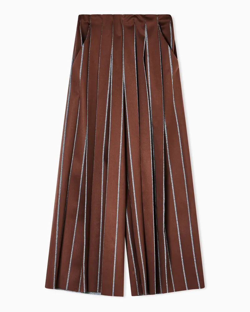 Giorgio Armani Locker sitzende Hose aus Jersey mit Chiné-Effekt Braun