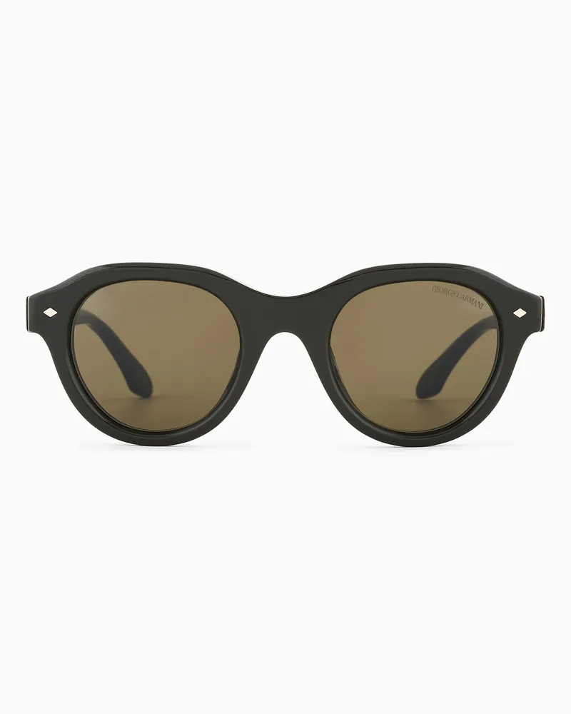 Giorgio Armani Herren-Sonnenbrille in runder Form Grün