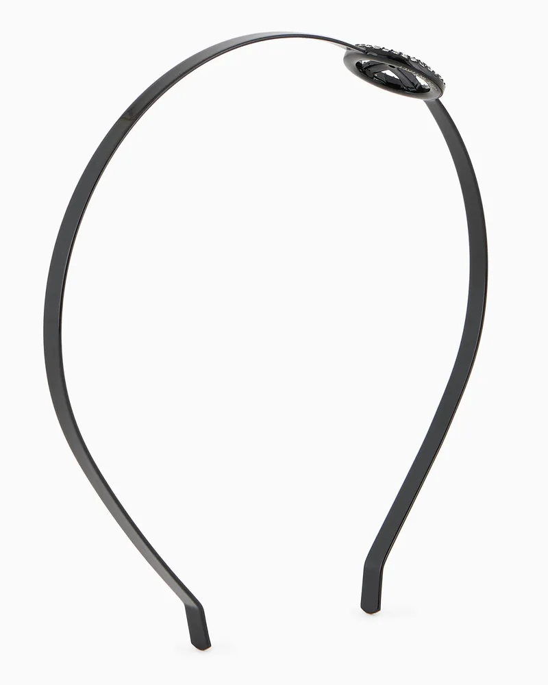 Giorgio Armani Stirnband mit GA-Schmucklogo Schwarz