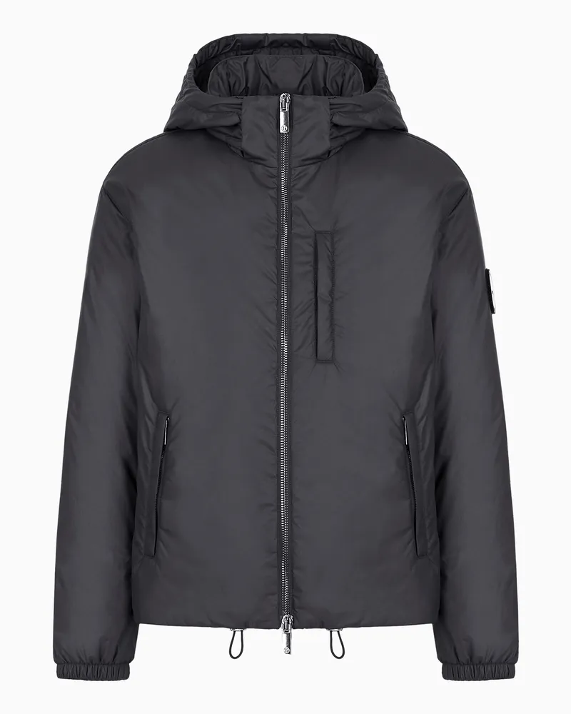 Giorgio Armani Blouson mit Kapuze und Wattierung aus nachhaltigen Gänsedaunen Schwarz