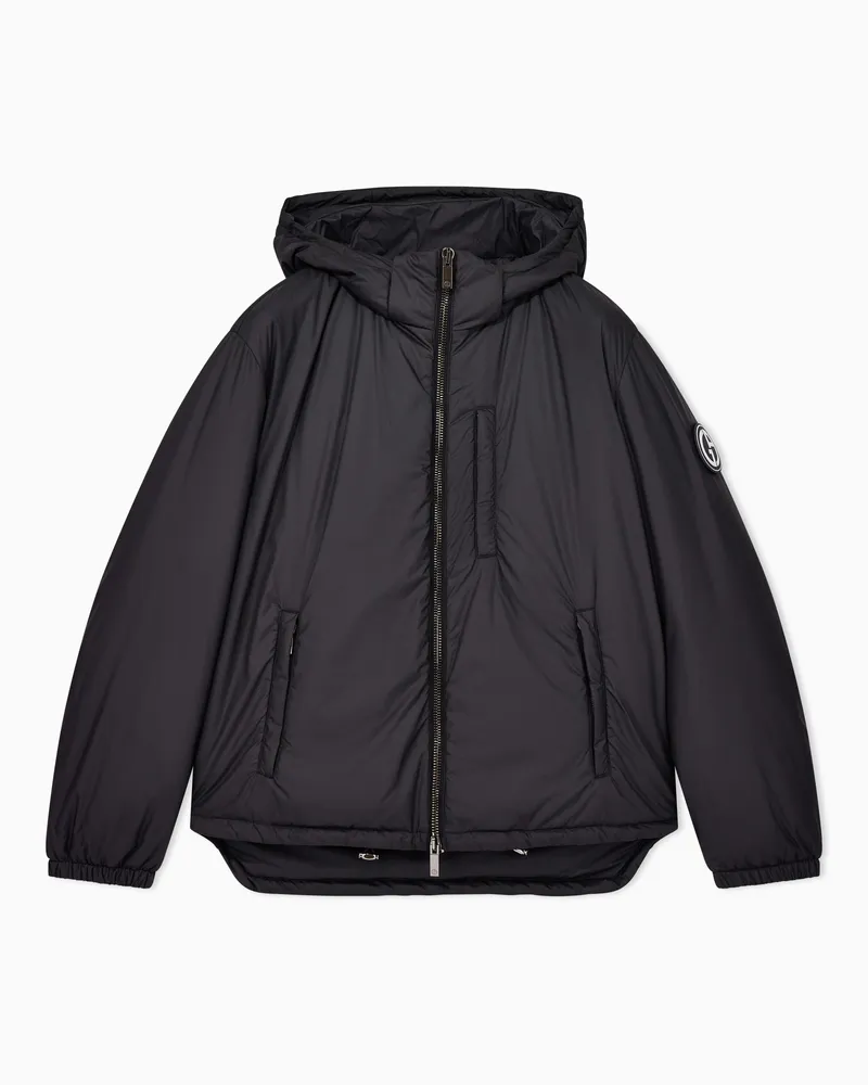 Giorgio Armani Blouson mit Kapuze und Wattierung aus nachhaltigen Gänsedaunen Schwarz