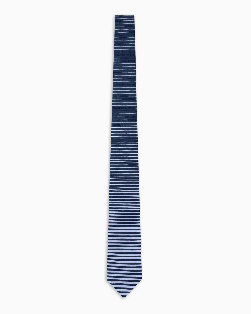 Giorgio Armani Krawatte aus bedruckter Seide Hellblau