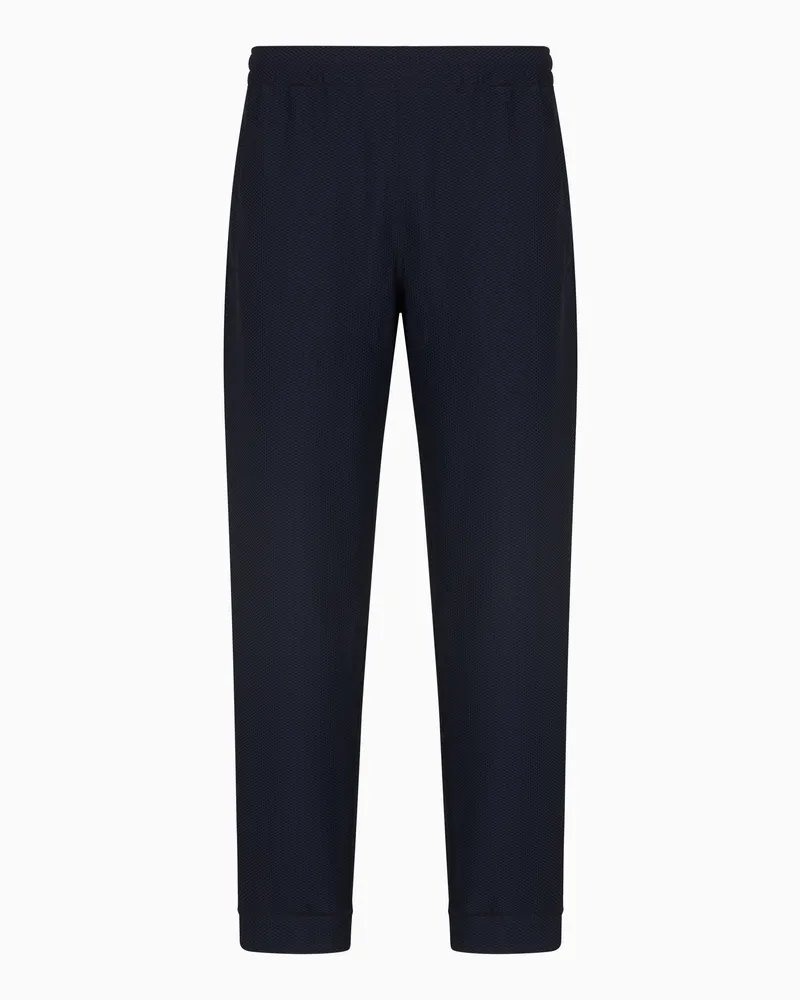 Giorgio Armani Jogginghose aus technischem Gaufré Marineblau