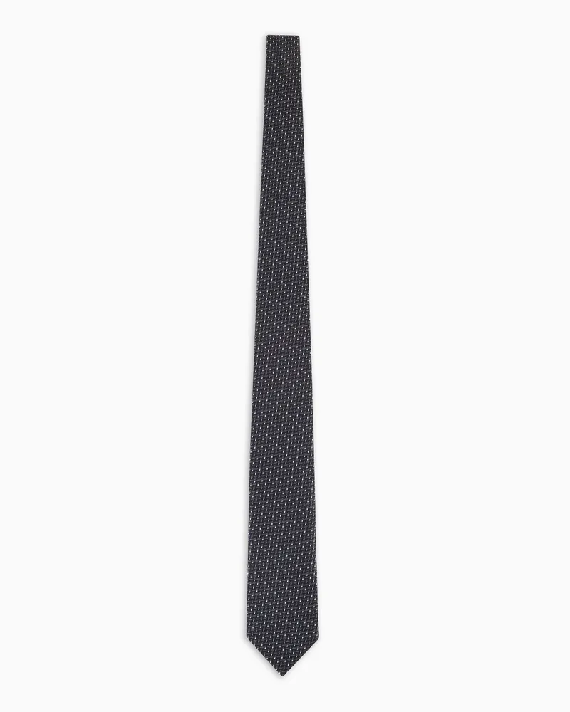 Giorgio Armani Krawatte aus Seide mit geometrischem Jacquard Schwarz