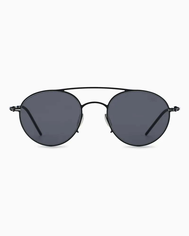 Giorgio Armani Sonnenbrille mit runder Fassung für Herren Schwarz