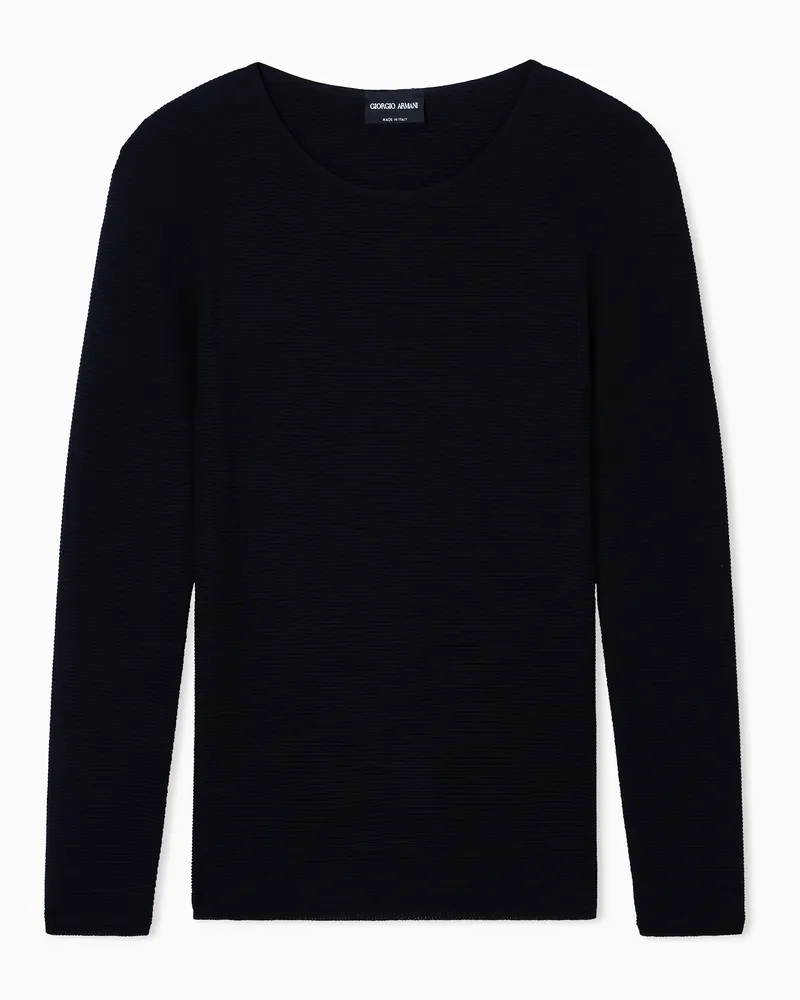 Giorgio Armani Pullover mit langen Ärmeln aus Viskose in Links-Verarbeitung Schwarz