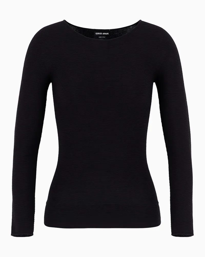Giorgio Armani Pullover mit langen Ärmeln aus Viskose in Links-Verarbeitung Schwarz