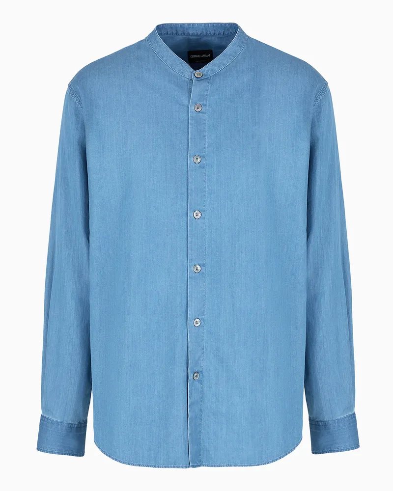 Giorgio Armani Denim Collection Hemd aus Baumwolldenim Blau