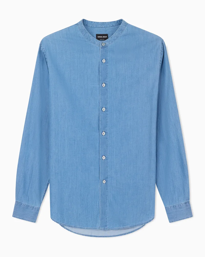 Giorgio Armani Denim Collection Hemd aus Baumwolldenim Blau