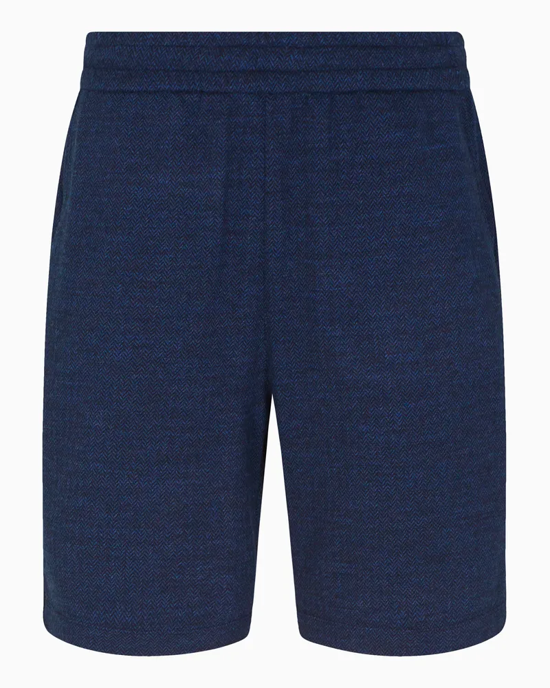Giorgio Armani Casual wool-blend shorts Blau
