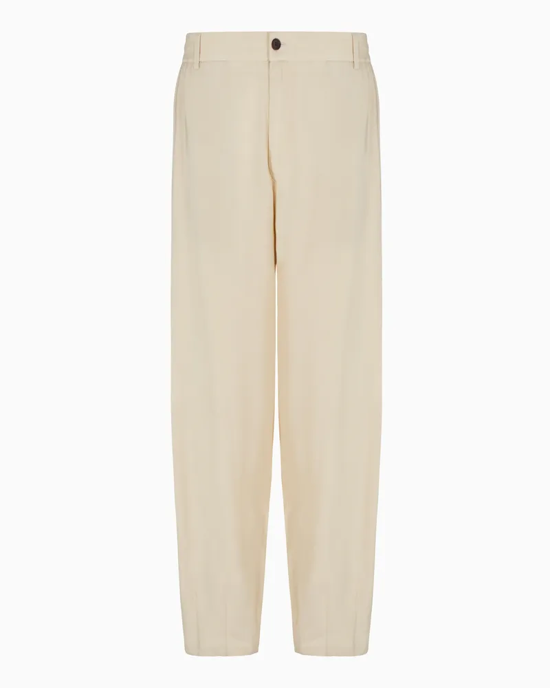 Giorgio Armani Weite Hose aus Viskose Beige