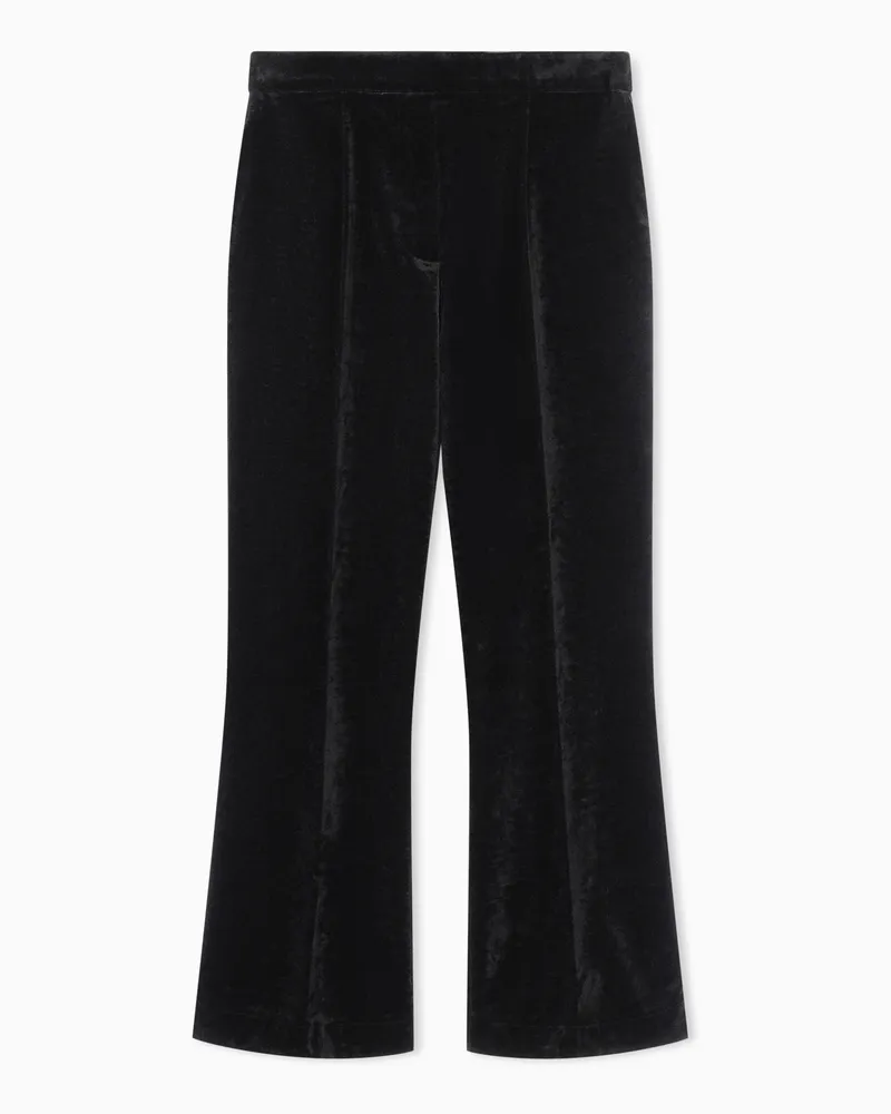 Giorgio Armani Cropped-Hose aus Samt Schwarz