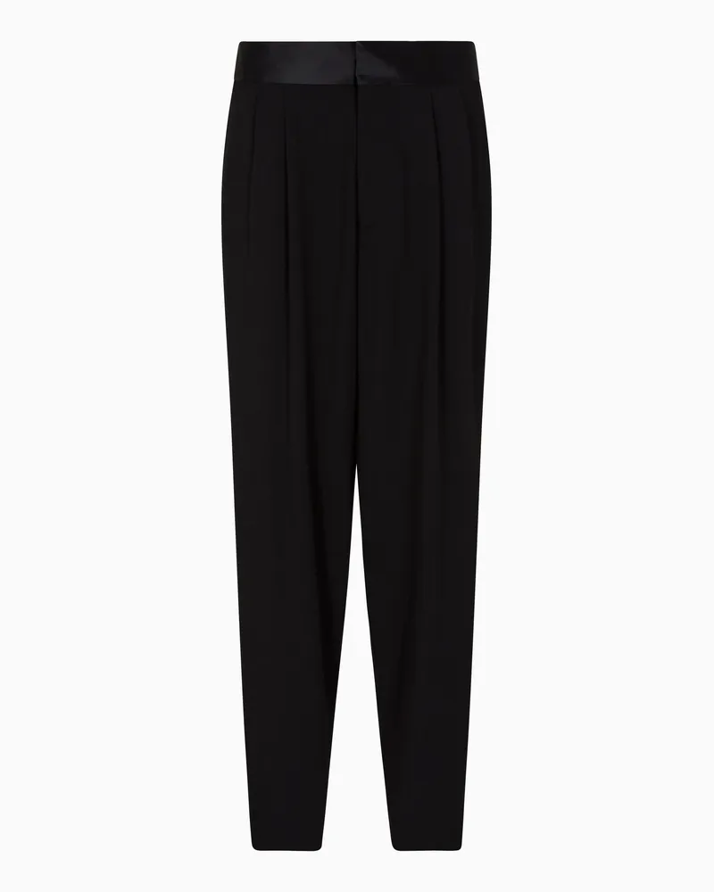 Giorgio Armani Giorgio’s Hose mit Bundfalte aus Woll-Krepp Schwarz