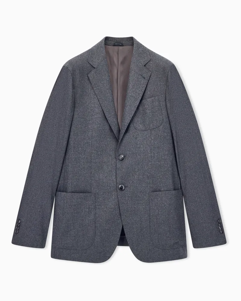 Giorgio Armani Einreihiger Regular Fit Blazer Kaschmir-Kollektion Grau