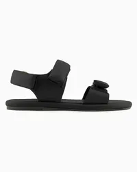 Giorgio Armani Flache Sandalen Aus Wattiertem Nappaleder Schwarz