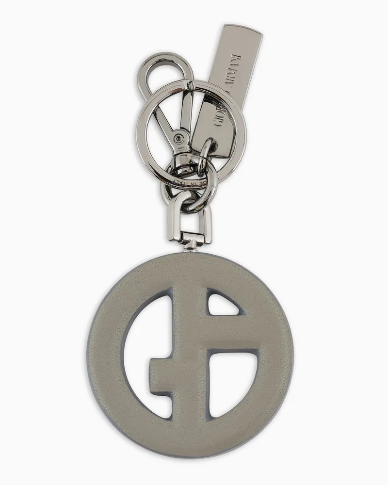 Giorgio Armani GA Logo-Schlüsselanhänger aus Nappa Beige