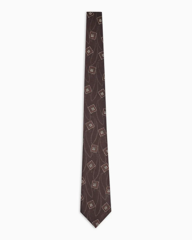 Giorgio Armani Krawatte aus Seiden-Jacquard Braun
