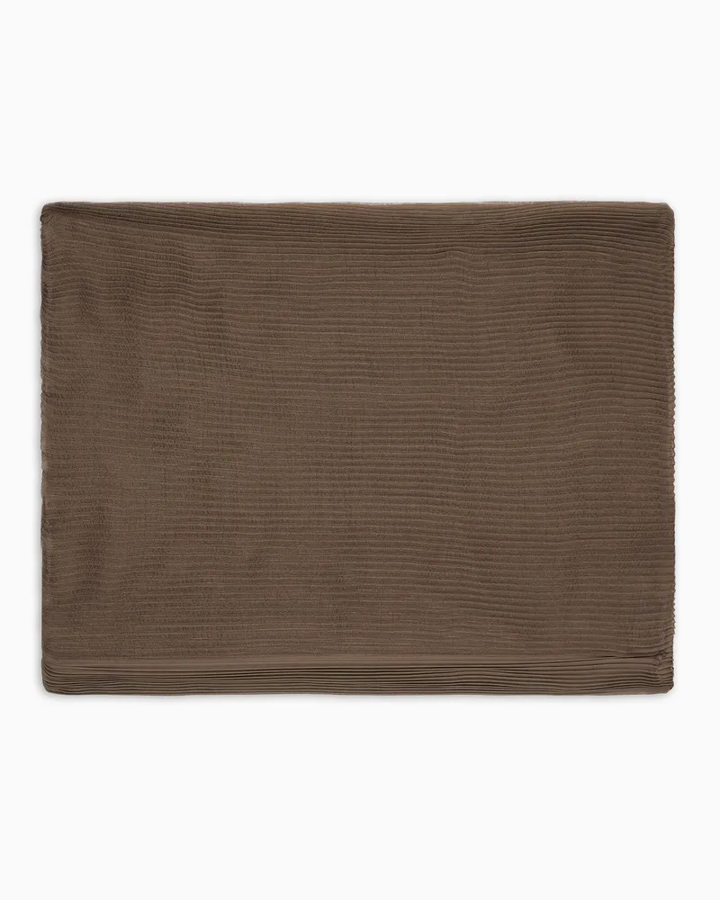 Giorgio Armani Stola aus plissierter Seide Beige