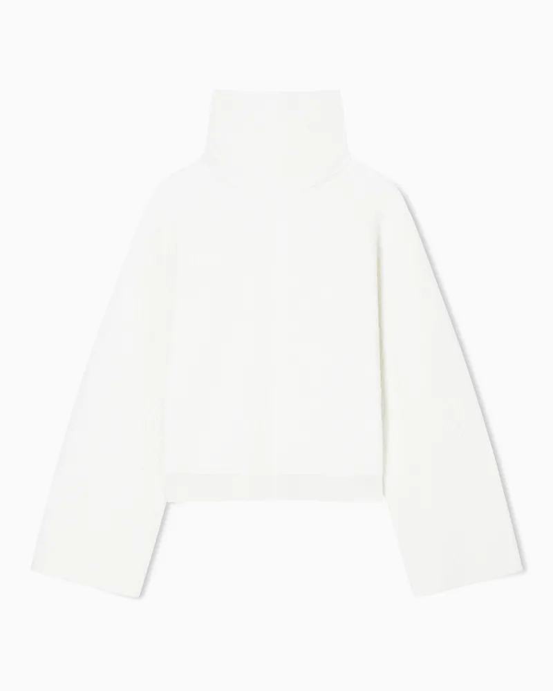 Giorgio Armani Rollkragenpullover aus Viskose, Kaschmir und Seide Weiß