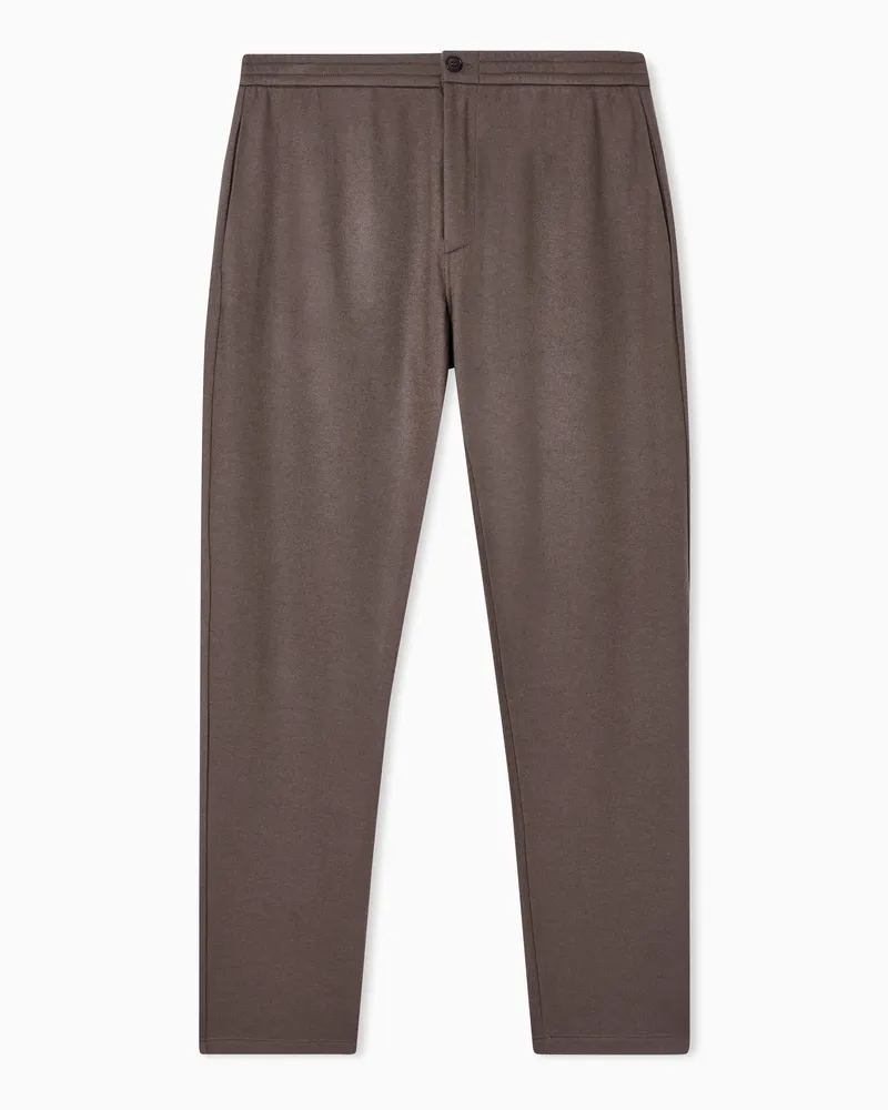 Giorgio Armani Hose aus reinem Kaschmir-Jersey Braun