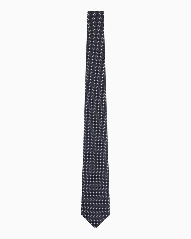 Giorgio Armani Krawatte aus reiner Seiden in Jacquard-Stoff-Verarbeitung mit Punkten Grau