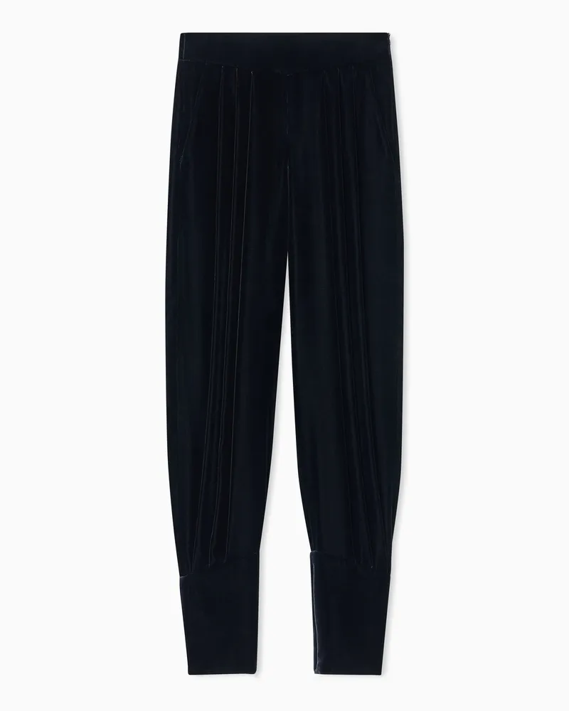 Giorgio Armani Hose mit Bundfalte, gefertigt aus Seide Schwarz