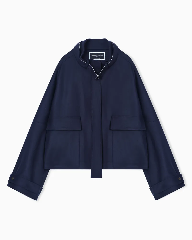 Giorgio Armani Zweifarbiger Caban aus Schurwolle Gemustert