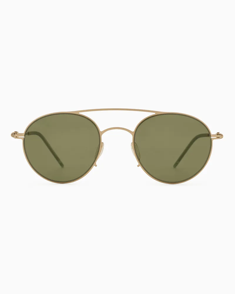 Giorgio Armani Sonnenbrille mit runder Fassung für Herren Goldfarben