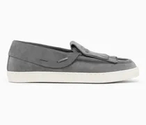 Loafer aus Wildleder mit Fransen und Gummisohle