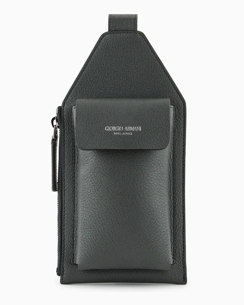 Giorgio Armani Smartphone-Hülle aus bedrucktem Leder Grün
