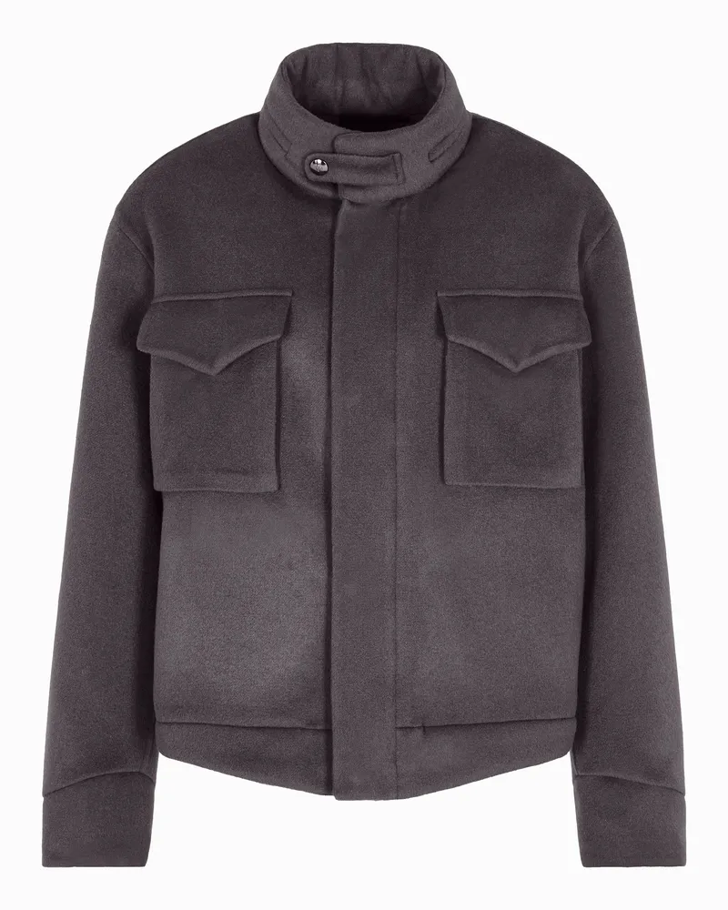 Giorgio Armani Blouson aus doppeltem Kaschmirtuch Grau