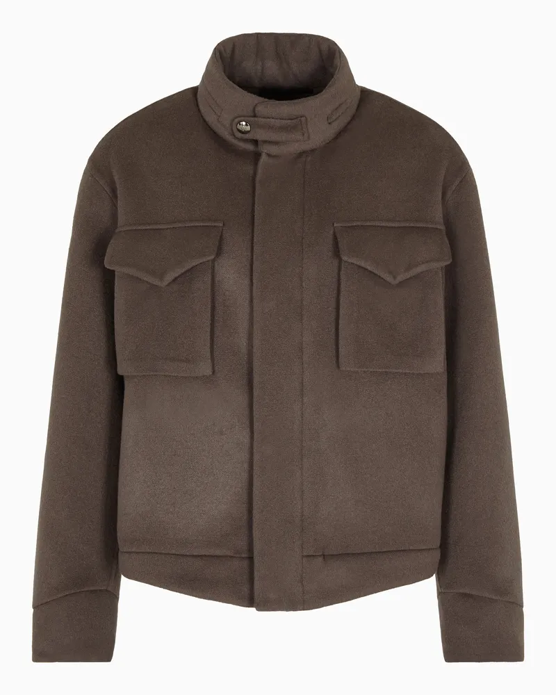 Giorgio Armani Blouson aus doppeltem Kaschmirtuch Grau