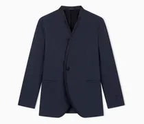Upton-Smokingjacke aus gewaschener Seide und Leinenmischgewebe