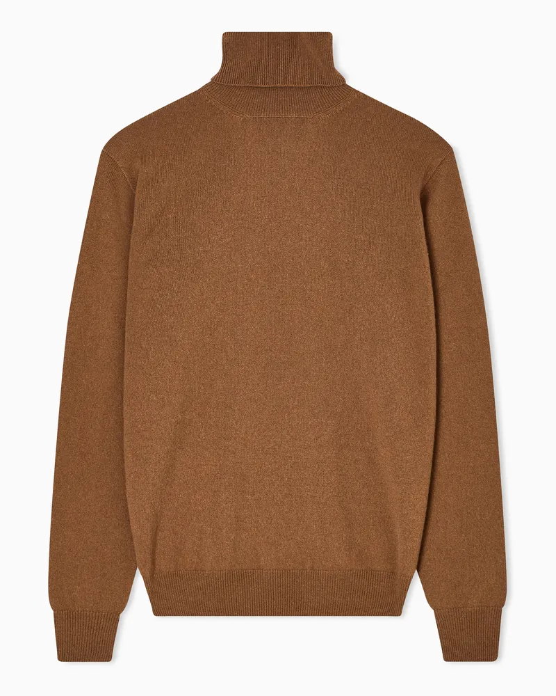 Giorgio Armani Rollkragenpullover aus Vicuña-Wolle Kamel