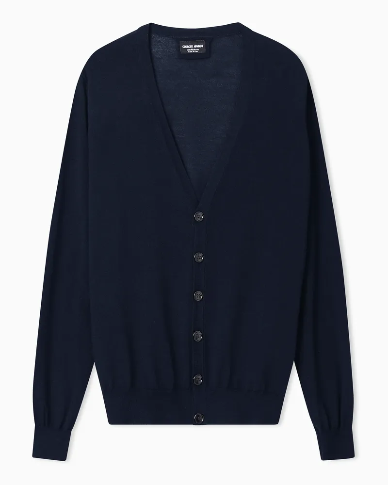 Giorgio Armani Strickjacke mit Knöpfen aus Kaschmir Marineblau