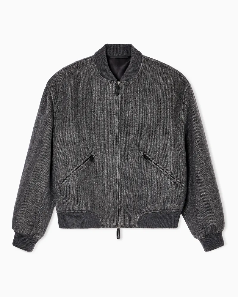 Giorgio Armani Cashmere Bomber Jacket Grau