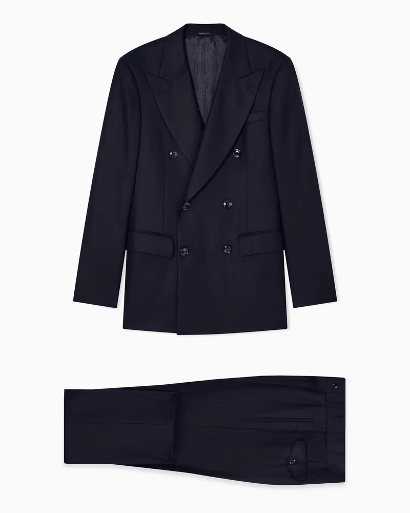 Giorgio Armani Doppelreihiger Anzug aus Schurwolle aus der Royal-Linie Schwarz