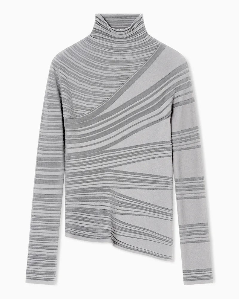 Giorgio Armani Pullover mit hohem Kragen, gefertigt aus Viskose und Schurwolle Grün