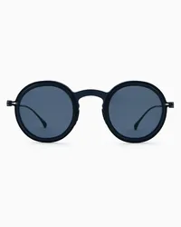 Giorgio Armani Sonnenbrille mit Runder Fassung Für Herren Blau