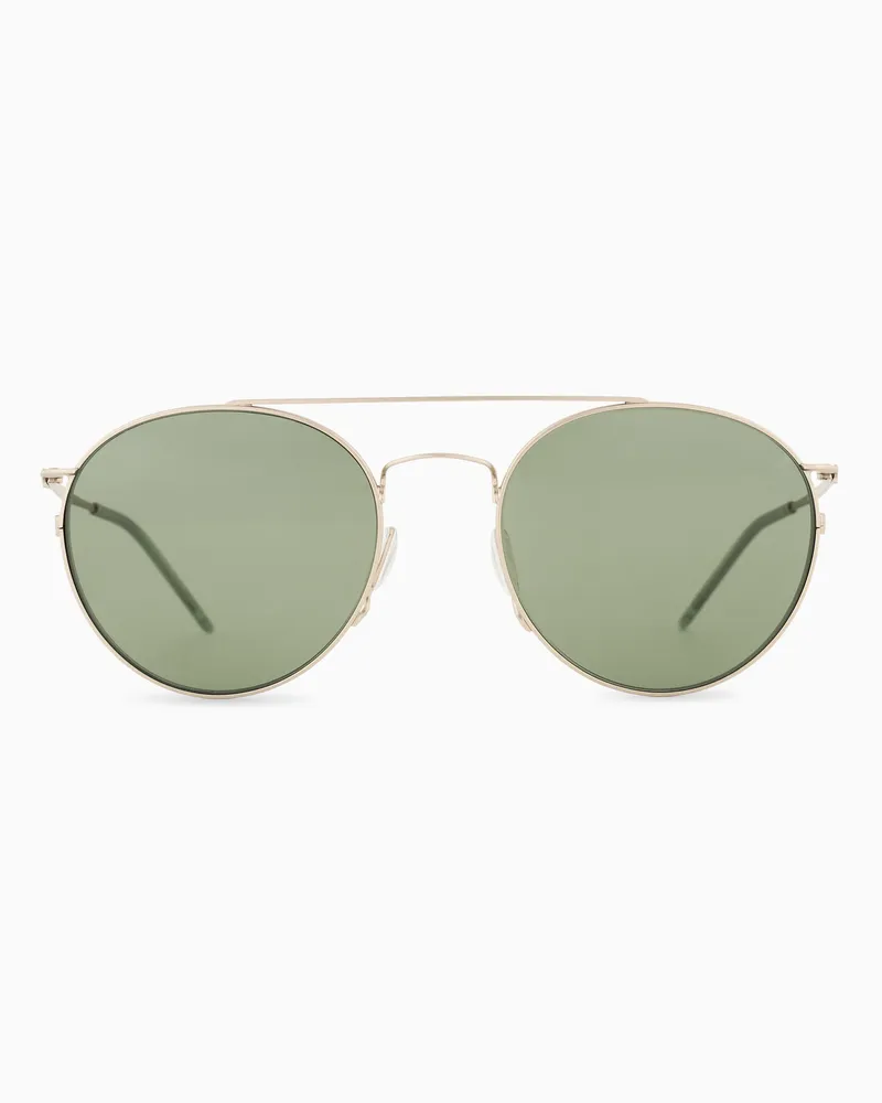 Giorgio Armani Sonnenbrille mit runder Fassung für Herren Goldfarben