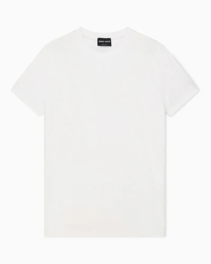 Giorgio Armani T-Shirt aus Stretch-Viskose-Jersey Weiß