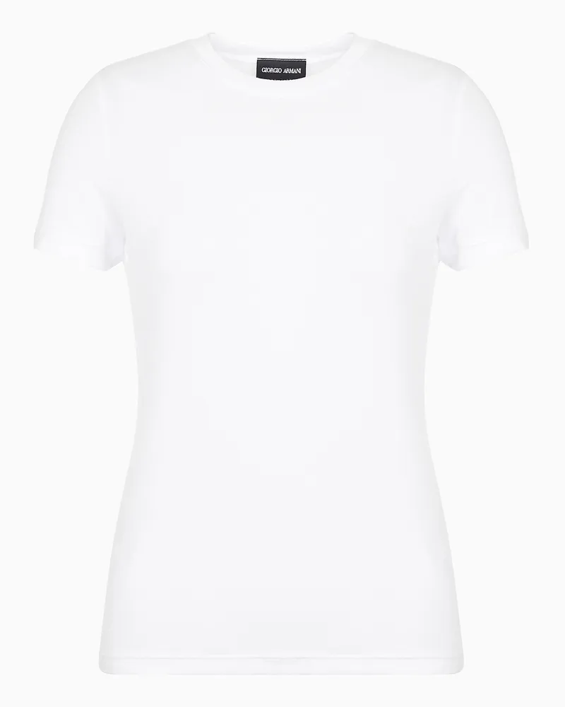 Giorgio Armani T-Shirt aus Stretch-Viskose-Jersey Weiß