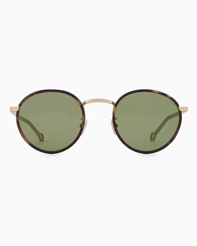 Giorgio Armani Sonnenbrille mit runder Fassung für Herren Goldfarben