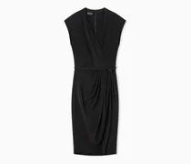 Langes Kleid aus Crêpe aus einer Seidenmischung