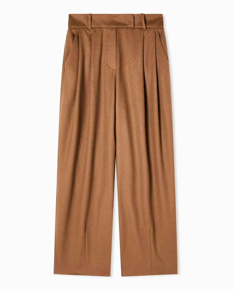 Giorgio Armani Hose mit zwei Bundfalten, gefertigt aus Vicuña-Wolle Kamel