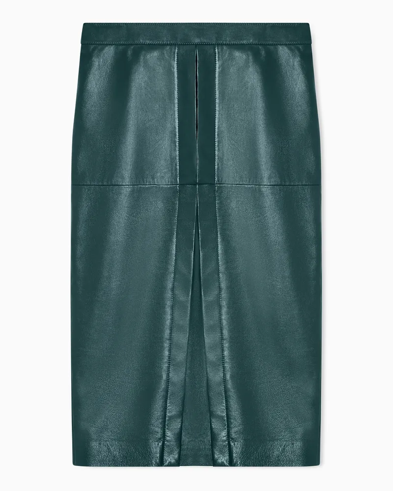 Giorgio Armani Bleistiftrock aus Lammnappaleder Grün